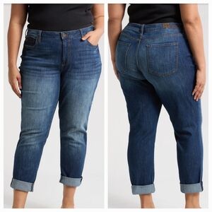 Kut From The Kloth Catherine Boyfriend Jeans Size 14 Feathering Stretch Mid Rise